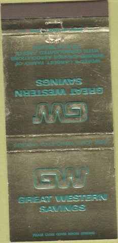 Matchbook Cover - Great Western Savings CA Chain 30 Strike