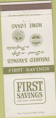 Matchbook Cover - First Federal Savings Loan CA Chain 30 Strike