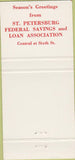 Matchbook Cover - St Petersburg Federal Savings FL Christmas 30 Strike