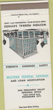 Matchbook Cover - Western Federal Savings Panorama City CA 30 Strike