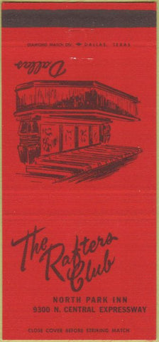 Matchbook Cover - Rafters Club Dallas TX 30 Strike