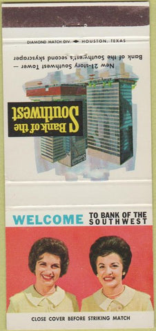 Matchbook Cover - Bank of the Southwest Houston TX 30 Strike