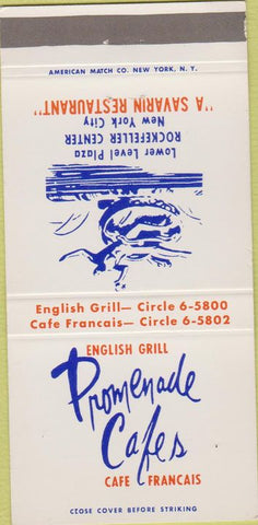 Matchbook Cover - Promenade Cafes New York City 30 Strike