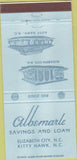 Matchbook Cover - Albemarle Savings Loan Elizabeth City NC Kitty Hawk 30 Strike