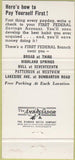 Matchbook Cover - First Federal Savings Loan Richmond VA girlie 30 Strike