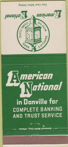 Matchbook Cover - American National Bank Danville VA 30 Strike