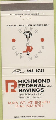 Matchbook Cover - Richmond Federal Savings VA 30 Strike