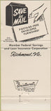 Matchbook Cover - Richmond Federal Savings VA 30 Strike