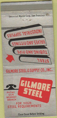 Matchbook Cover - Gilmore Steel San Francisco Oakland CA WEAR 30 Strike