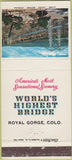 Matchbook Cover - Royal Gorge CO True Color CREASE 30 Strike