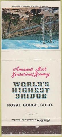 Matchbook Cover - Royal Gorge CO True Color CREASE 30 Strike