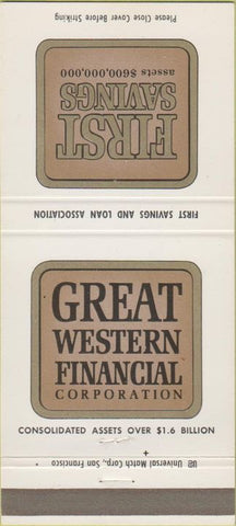 Matchbook Cover - First Savings Sacramento CA 30 Strike