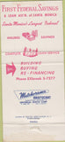 Matchbook Cover - First Federal Savings Loan Santa Monica CA 30 Strike