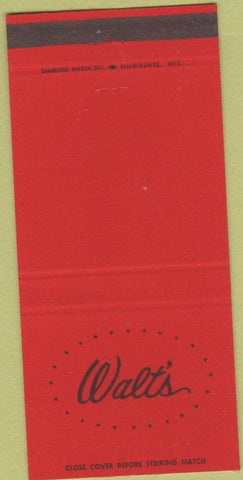 Matchbook Cover - Walt's LaCrosse WI 30 Strike