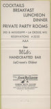 Matchbook Cover - Walt's LaCrosse WI 30 Strike