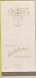Matchbook Cover - Davidson's Indianapolis IN boutique 30 Strike