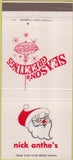 Matchbook Cover - Nick Anthe's Christmas 30 Strike