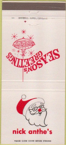 Matchbook Cover - Nick Anthe's Christmas 30 Strike
