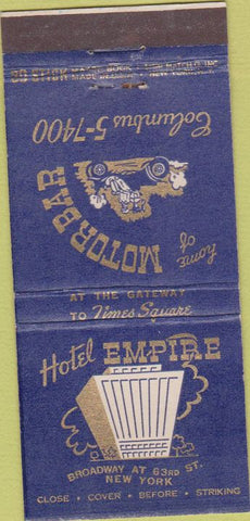 Matchbook Cover - Hotel Empire New York City 30 Stick
