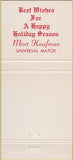 Matchbook Cover - Universal Match Mort Kaufman 30 Strike