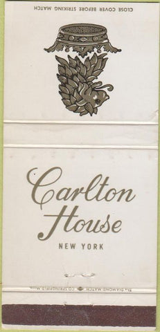 Matchbook Cover - Carlton House New York City WORN 30 Strike
