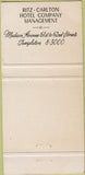 Matchbook Cover - Carlton House New York City WORN 30 Strike