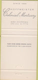 Matchbook Cover - Hoffmeister Colonial Mortuary St Louis MO 30 Strike