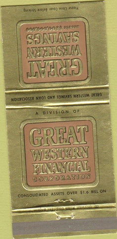Matchbook Cover - Great Western Savings Venice Los Angeles CA 30 Strike
