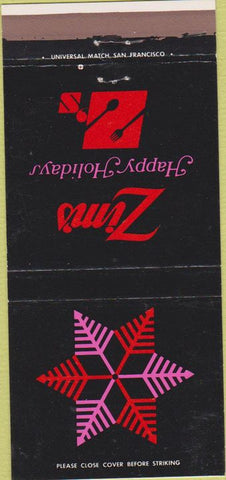 Matchbook Cover - Zim's Hamburgers San Francisco Marin Sacramento CA 30 Strike
