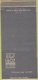 Matchbook Cover - Club 1407 New York City 30 Strike