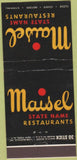 Matchbook Cover - Maisel State Name Restaurants New York City 30 Stick