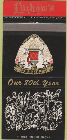 Matchbook Cover - Luchow's Restaurant New York City  30 Strike