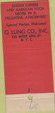 Matchbook Cover - Lung Chinese Food New York city  30 Stick