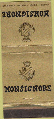 Matchbook Cover - Monsignore New York City WORN 30 Stick