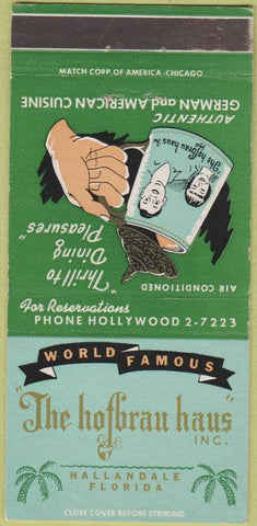 Matchbook Cover - Hofbrau House Hallandale FL 30 Strike