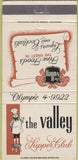 Matchbook Cover - The Valley Supper Club 30 Strike