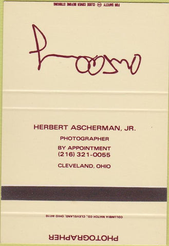 Matchbook Cover - Herbert Ascherman Photographer Cleveland OH SAMPLE 40 Strike