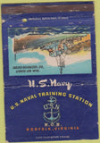 Matchbook Cover - US Naval Training Center Norfolk VA CREASE 40 Strike