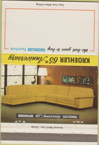 Matchbook Cover - Kroehler Furniture Couch 40 Strike