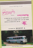 Matchbook Cover - Budweiser August A Bus 40 Strike