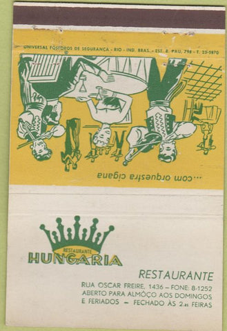 Matchbook Cover - Restaurant Hungary Brazilian  40 Strike