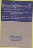 Matchbook Cover - Madison Electric Co Detroit MI 40 Strike