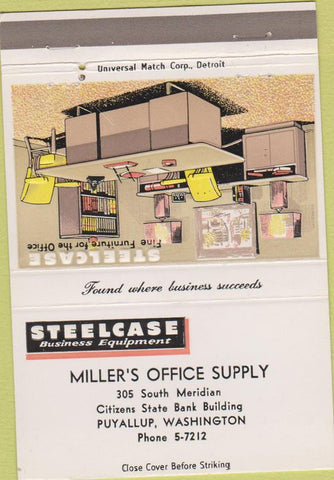 Matchbook Cover - Steelcase Office Furniture Puyallup WA 40 Strike