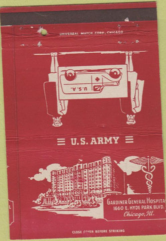 Matchbook Cover - United States Army Hospital Chicago IL girlie 40 Strike
