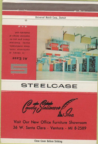 Matchbook Cover - Steelcase Office Furniture Ventura CA 40 Strike