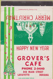 Matchbook Cover - Grover's Cafe Lafayette IN 40 Strike
