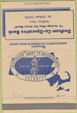 Matchbook Cover - Dedham Coop Bank Dedham MA 40 Strike