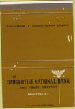 Matchbook Cover - Saugerties National Bank NY 40 Strike