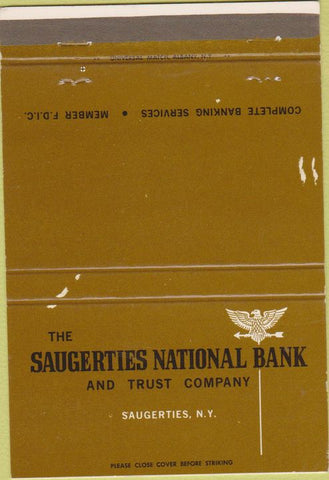 Matchbook Cover - Saugerties National Bank NY 40 Strike