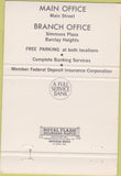Matchbook Cover - Saugerties National Bank NY 40 Strike